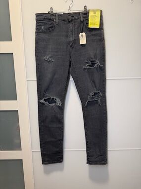 Levi’s Men's Distressed Slim Fit Jeans - Charcoal Gray